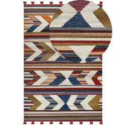 Dywan wełniany kilim 200 x 300 cm wielokolorowy MRGASHAT