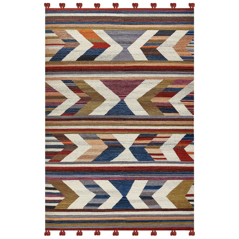 Dywan wełniany kilim 200 x 300 cm wielokolorowy MRGASHAT