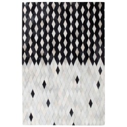Dywan patchwork skórzany 140 x 200 cm czarno-biały MALDAN