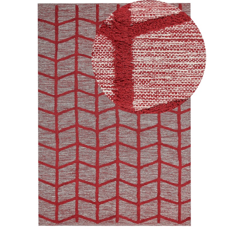 Dywan bawełniany 140 x 200 cm czerwony SIVAS