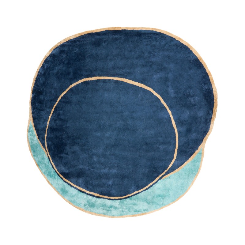 Dywan z wiskozy 200 x 200 cm granatowy KANRACH