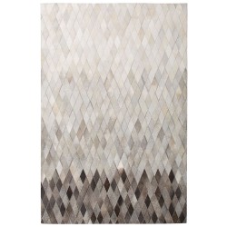 Dywan patchwork skórzany 140 x 200 cm biało-szary MALDAN