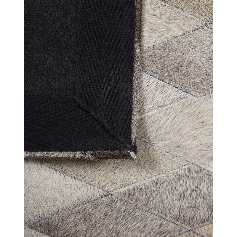 Dywan patchwork skórzany 140 x 200 cm biało-szary MALDAN