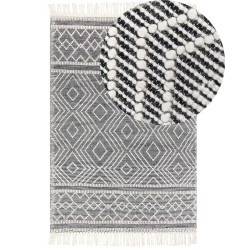 Dywan wełniany 160 x 230 cm czarno-biały SAVUCA