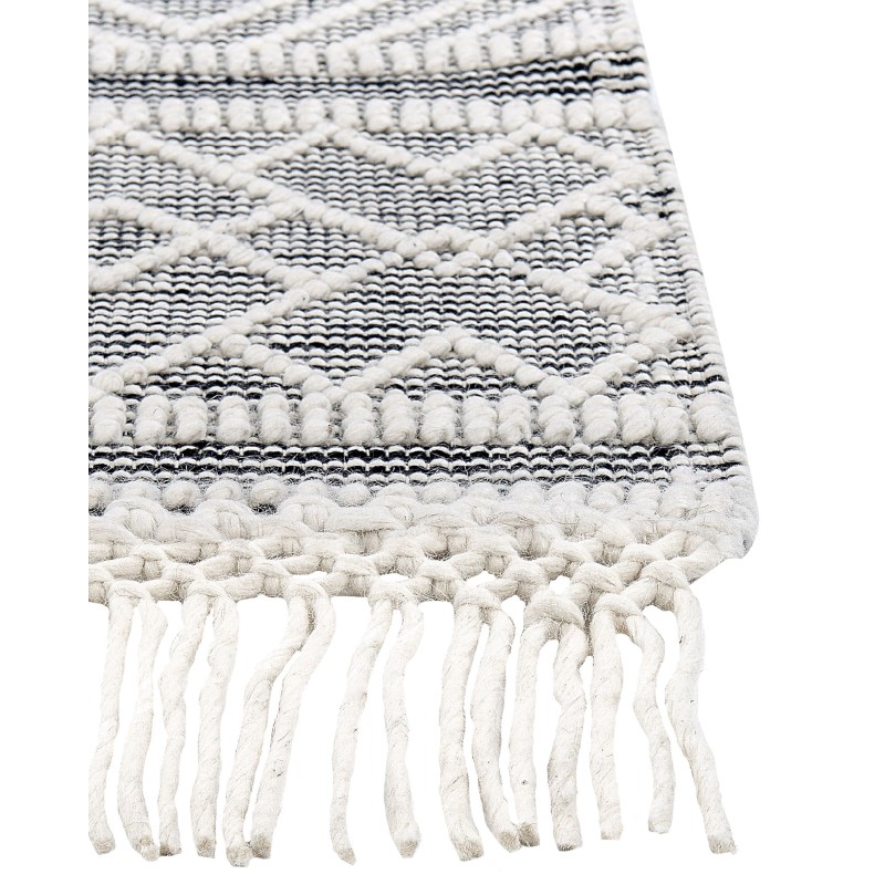 Dywan wełniany 160 x 230 cm czarno-biały SAVUCA