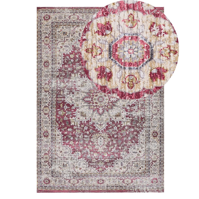 Dywan 140 x 200 cm czerwono-beżowy ARHAVI