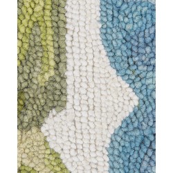 Dywan wełniany z motywem liści 200 x 200 cm wielokolorowy KINIK