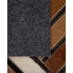 Dywan patchwork skórzany 140 x 200 cm brązowy TEKIR