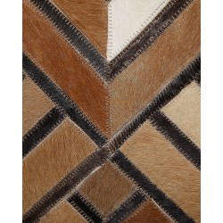 Dywan patchwork skórzany 140 x 200 cm brązowy TEKIR
