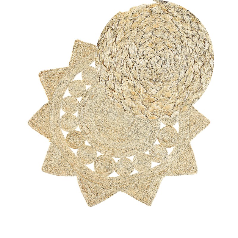 Dywan okrągły z juty ⌀ 120 cm beżowy ARABAN