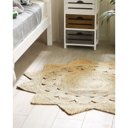 Dywan okrągły z juty ⌀ 120 cm beżowy ARABAN