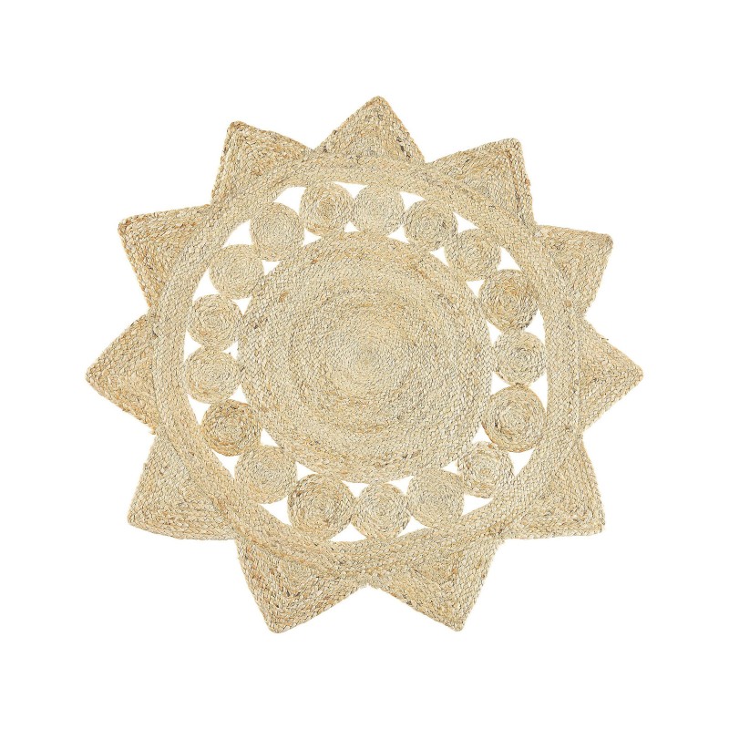 Dywan okrągły z juty ⌀ 120 cm beżowy ARABAN