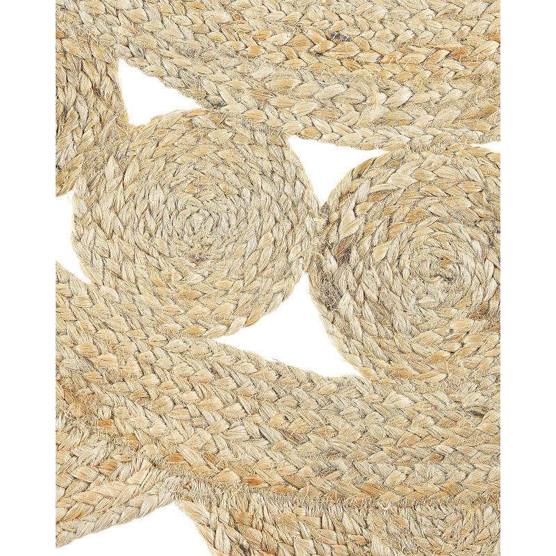 Dywan okrągły z juty ⌀ 120 cm beżowy ARABAN