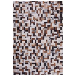 Dywan patchwork skórzany 160 x 230 cm brązowo-beżowy CESME