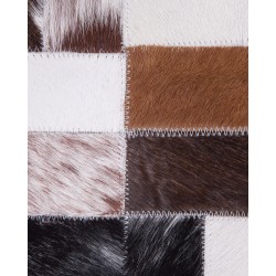 Dywan patchwork skórzany 160 x 230 cm brązowo-beżowy CESME