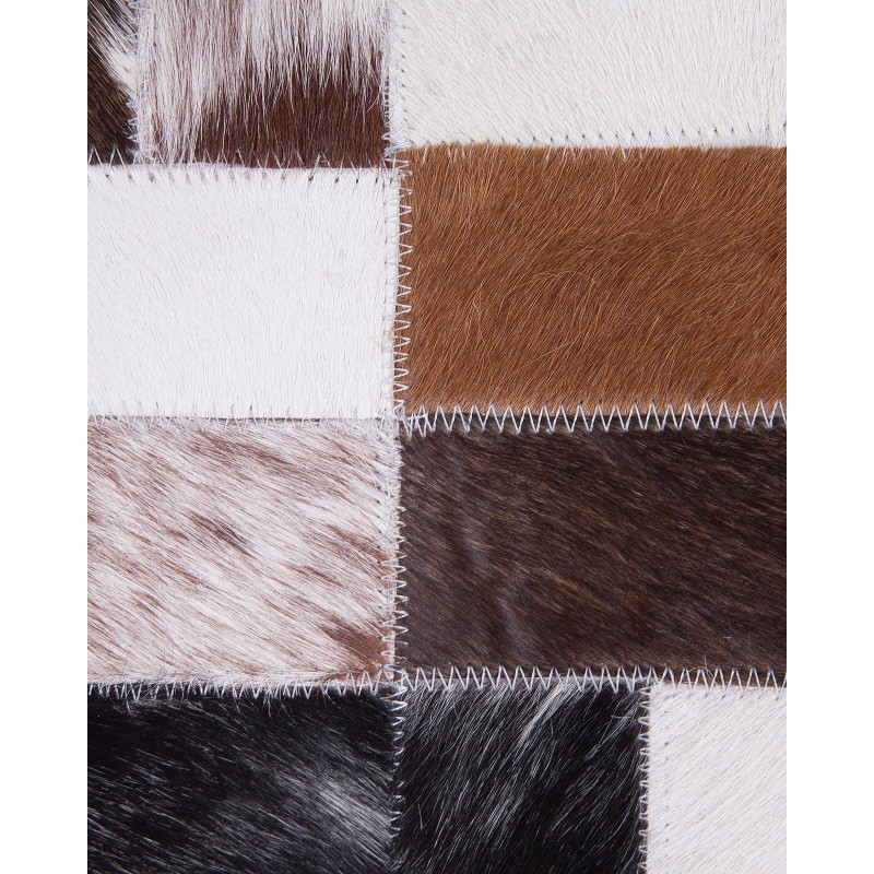 Dywan patchwork skórzany 160 x 230 cm brązowo-beżowy CESME