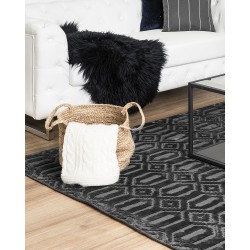 Dywan wiskozowy 140 x 200 cm szary ADATEPE