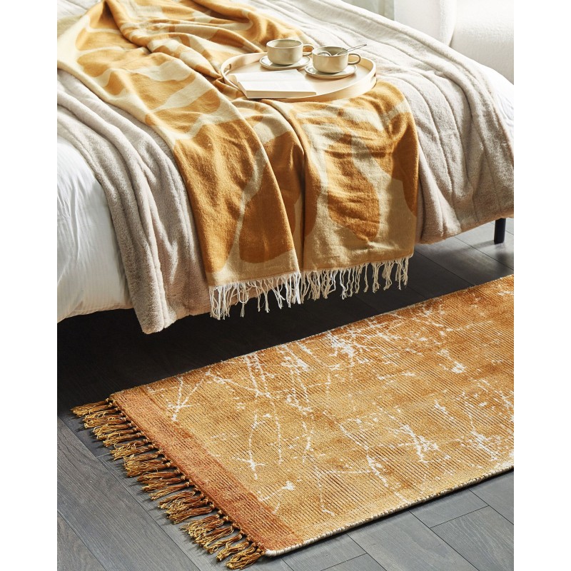 Dywan z wiskozy 80 x 150 cm pomarańczowy HANLI