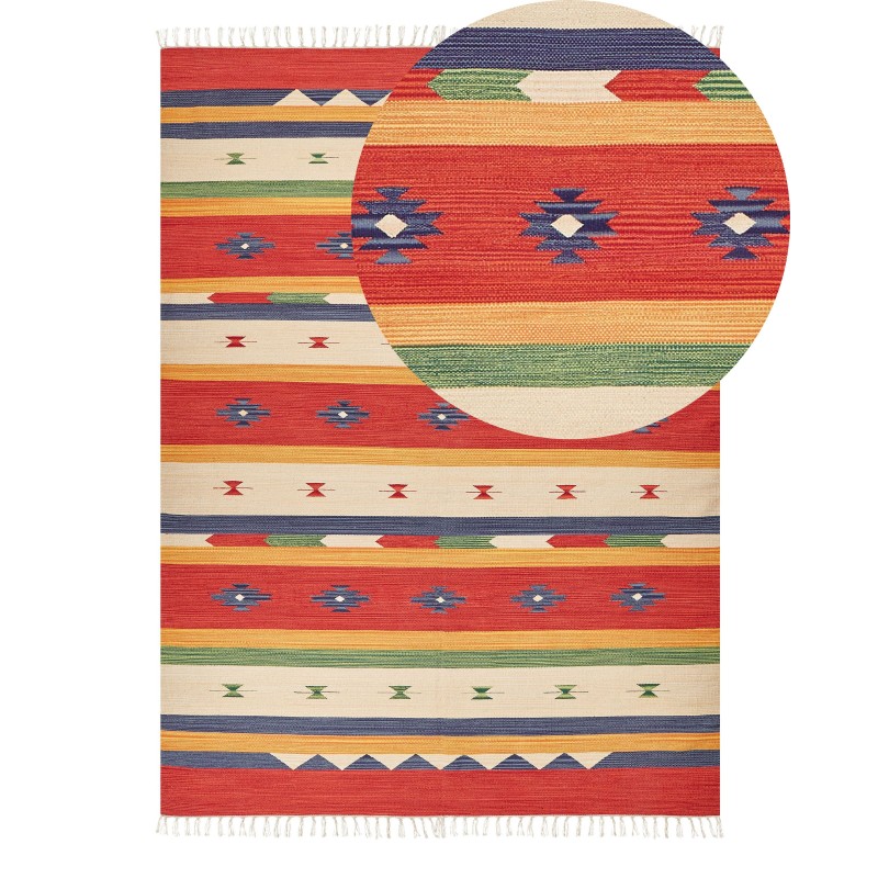 Dywan bawełniany kilim 140 x 200 cm wielokolorowy ALAPARS