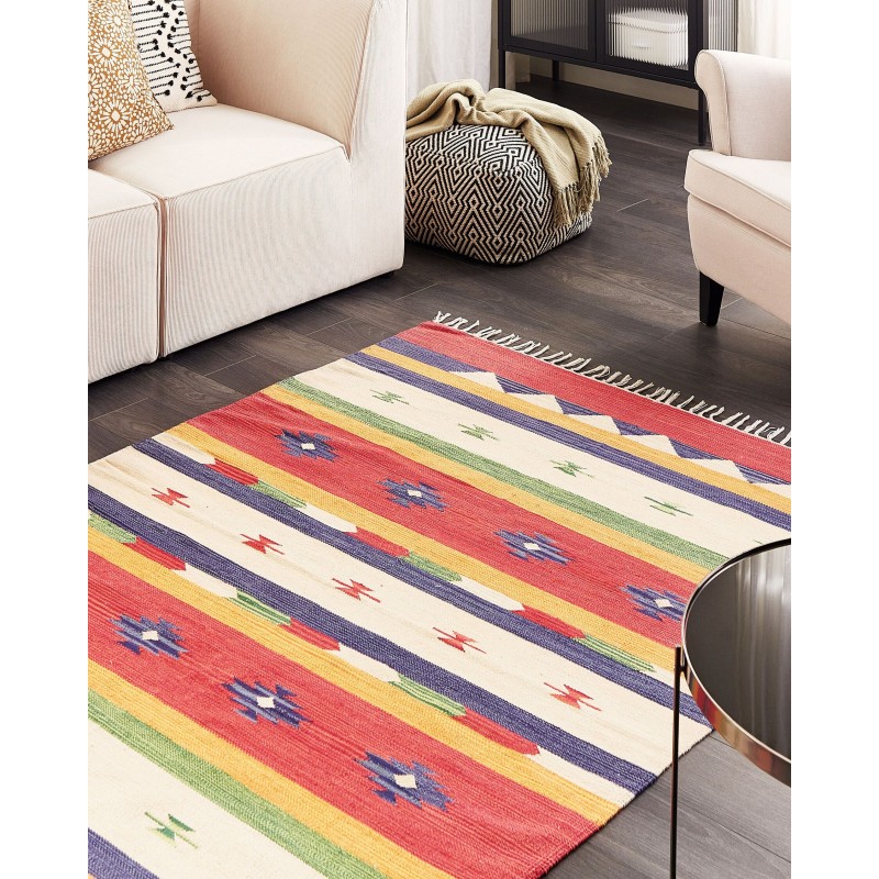 Dywan bawełniany kilim 140 x 200 cm wielokolorowy ALAPARS