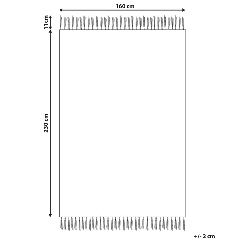 Dywan z juty 160 x 230 cm wielokolorowy FENER