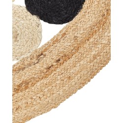 Dywan okrągły z juty ⌀ 140 cm beżowo-czarny HOVIT