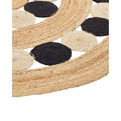 Dywan okrągły z juty ⌀ 140 cm beżowo-czarny HOVIT
