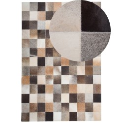 Dywan patchwork skórzany 160 x 230 cm wielokolorowy SOKE