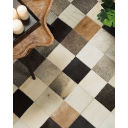 Dywan patchwork skórzany 160 x 230 cm wielokolorowy SOKE