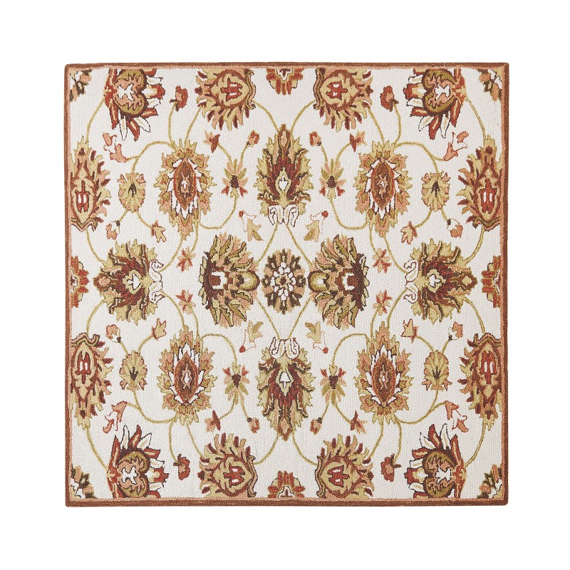 Dywan wełniany 200 x 200 cm beżowo-brązowy EZINE