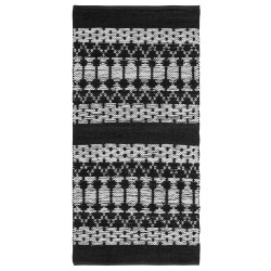 Dywan skórzany 80 x 150 cm czarny z beżowym SOKUN