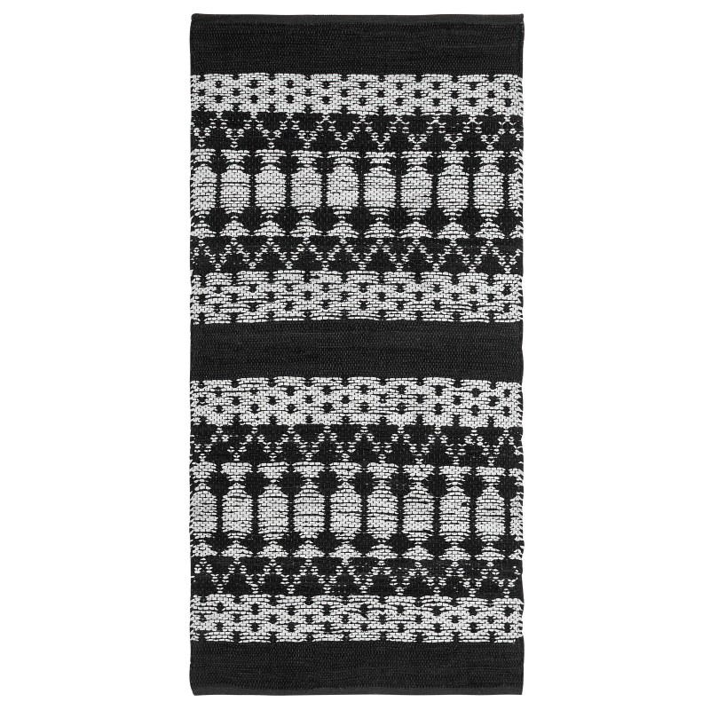 Dywan skórzany 80 x 150 cm czarny z beżowym SOKUN