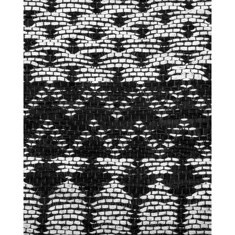 Dywan skórzany 80 x 150 cm czarny z beżowym SOKUN