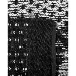 Dywan skórzany 80 x 150 cm czarny z beżowym SOKUN