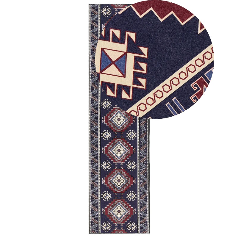 Dywan 80 x 300 cm niebiesko-czerwony KANGAL