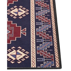 Dywan 80 x 300 cm niebiesko-czerwony KANGAL