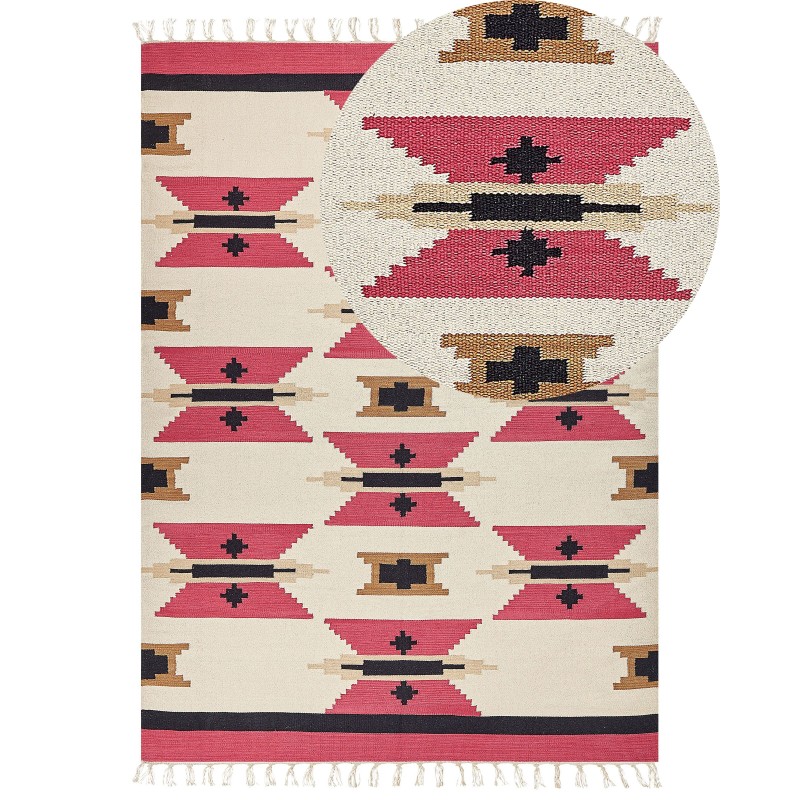 Dywan bawełniany kilim 200 x 300 cm wielokolorowy GARNI