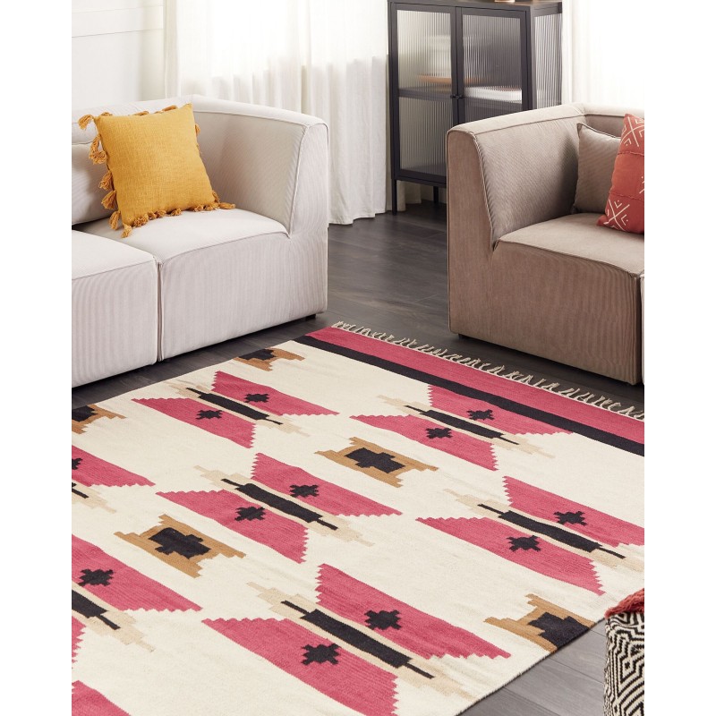 Dywan bawełniany kilim 200 x 300 cm wielokolorowy GARNI