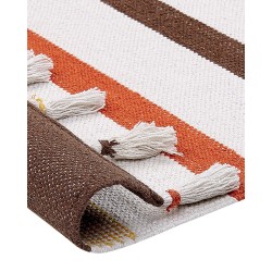 Dywan bawełniany 80 x 150 cm brązowo-beżowy HISARLI