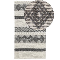 Dywan wełniany 80 x 150 cm beżowo-szary DAVUTLAR