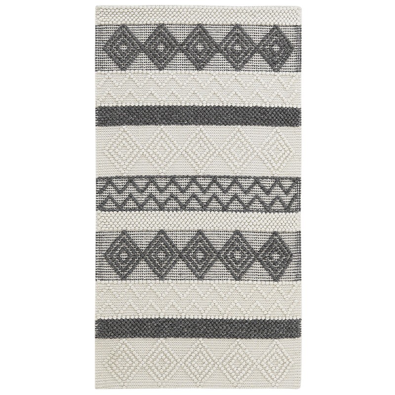 Dywan wełniany 80 x 150 cm beżowo-szary DAVUTLAR