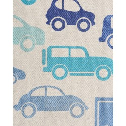 Dywan dziecięcy bawełniany w samochody 60 x 90 cm niebieski MADURAJ