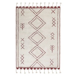 Dywan bawełniany 140 x 200 cm biało-czerwony KENITRA