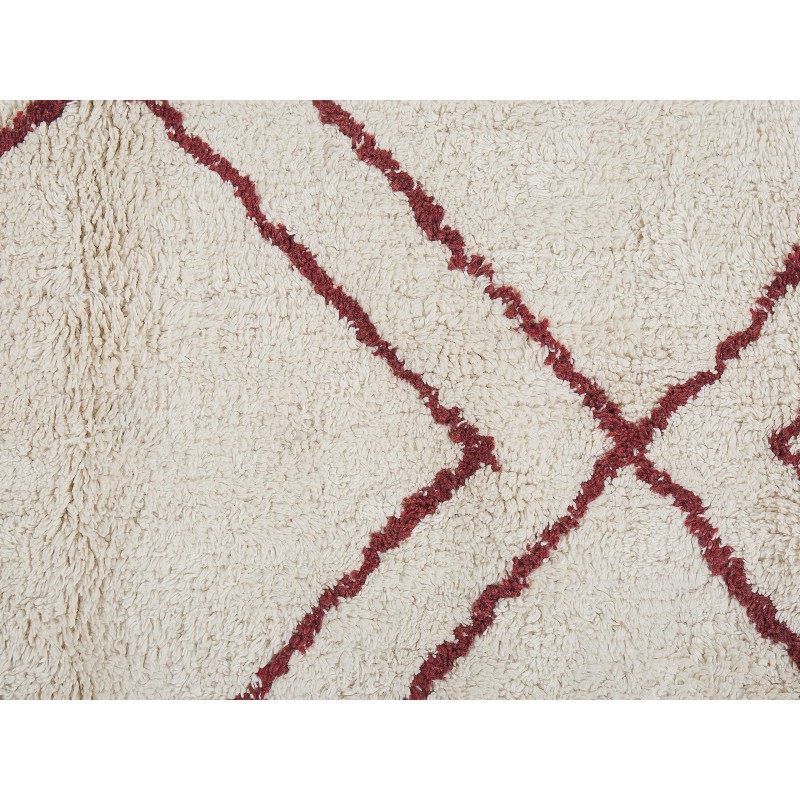 Dywan bawełniany 140 x 200 cm biało-czerwony KENITRA