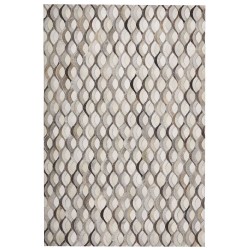 Dywan patchworkowy skórzany 140 x 200 cm brązowo-beżowy KIRCA