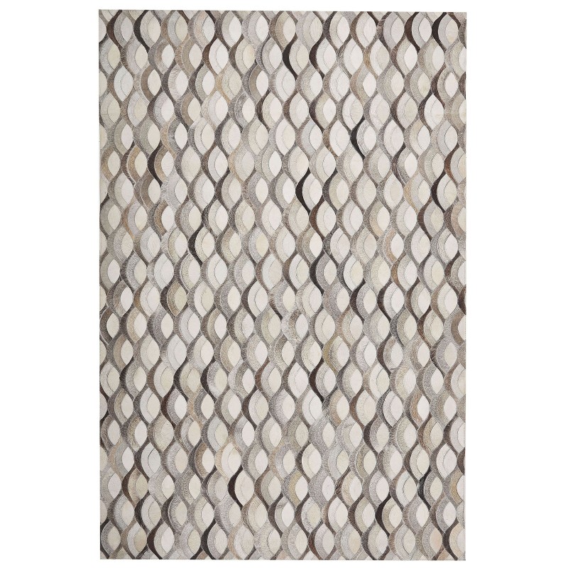 Dywan patchworkowy skórzany 140 x 200 cm brązowo-beżowy KIRCA