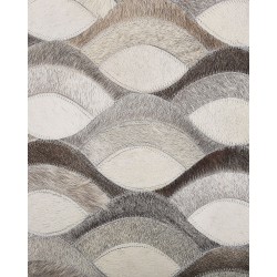 Dywan patchworkowy skórzany 140 x 200 cm brązowo-beżowy KIRCA