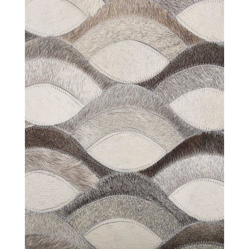 Dywan patchworkowy skórzany 140 x 200 cm brązowo-beżowy KIRCA