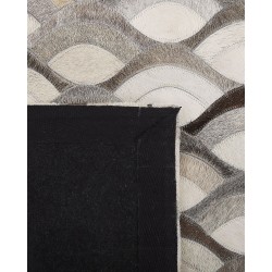 Dywan patchworkowy skórzany 140 x 200 cm brązowo-beżowy KIRCA