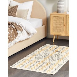 Dywan bawełniany 80 x 150 cm beżowo-żółty KADAPA